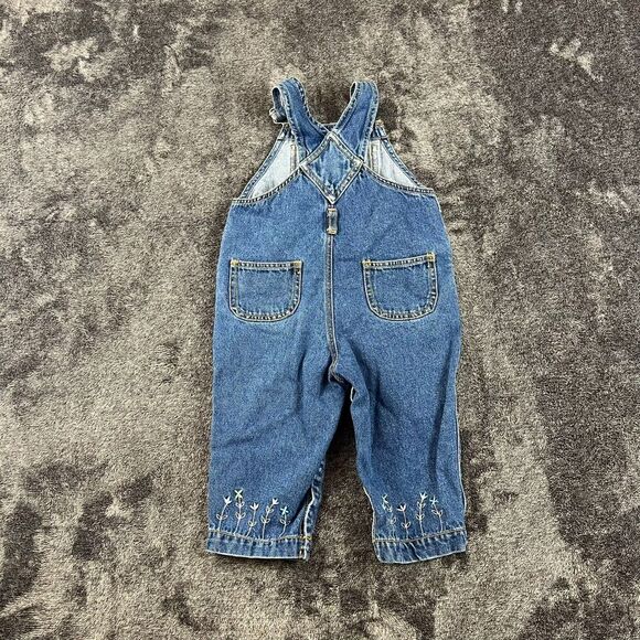 Vtg Gymboree Embroidered Denim Jean Overalls Girl XS 1-2 Years Rainbow Tag - Picture 8 of 11